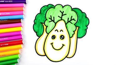白菜简笔画 白菜简笔画图片带颜色