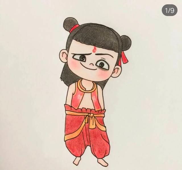 哪吒简笔画 哪吒简笔画图片彩色