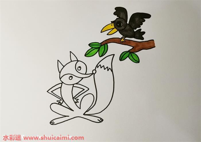 狐狸和乌鸦怎么画 狐狸和乌鸦简笔画步骤