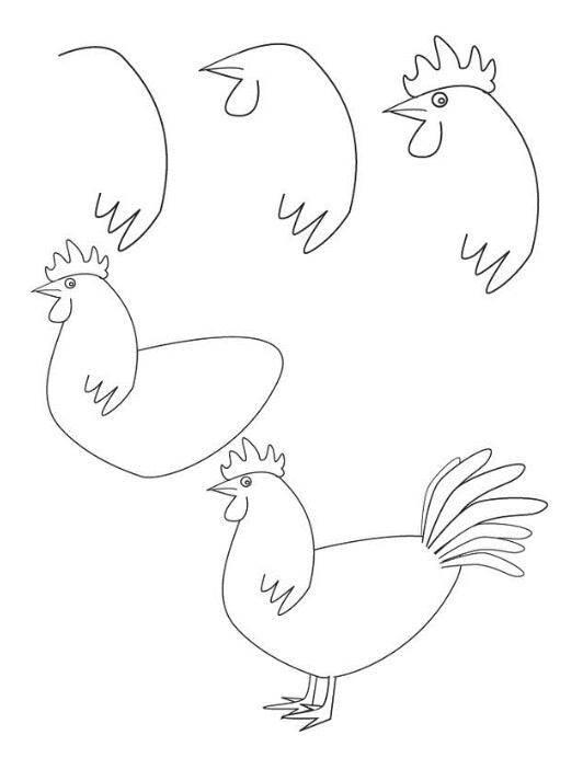 公鸡简笔画 公鸡简笔画怎么画