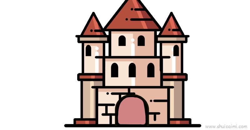 城堡儿童儿童画怎么画 城堡儿童简笔画步骤