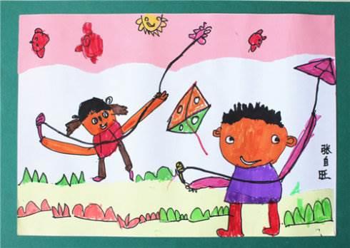 儿童放风筝的简笔画 儿童放风筝的简笔画图片大全小女孩