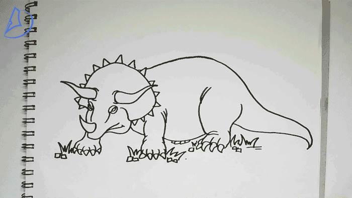 三角龙简笔画 三角龙简笔画儿童画