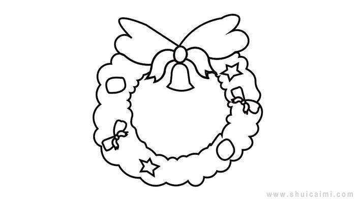 圣诞花环简笔画怎么画 圣诞花环简笔画好看