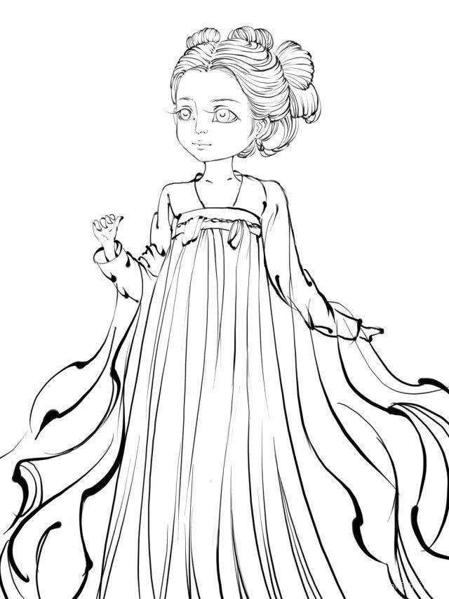 汉服简笔画 汉服简笔画男