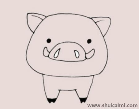 可爱野猪儿童简笔画