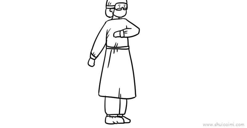 肺炎医护人员儿童画怎么画 肺炎医护人员简笔画图片大全