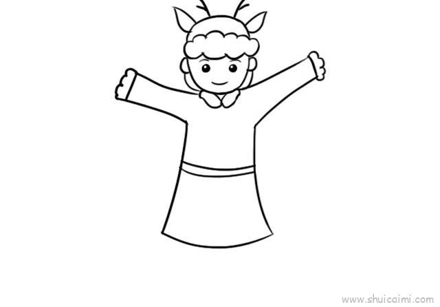 鄂伦春族服饰儿童画怎么画 鄂伦春族服饰简笔画图片