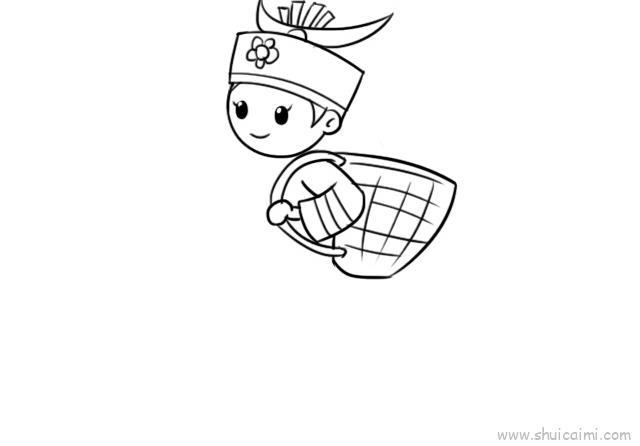 苗族姑娘儿童画怎么画 苗族姑娘简笔画图片大全