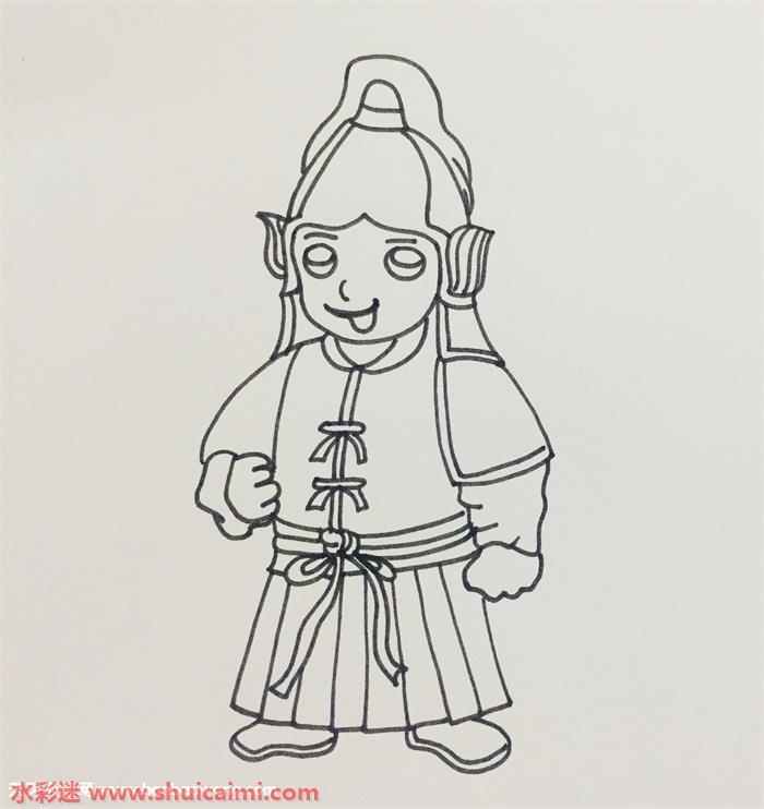 古代将军怎么画 古代将军简笔画简单好看彩色
