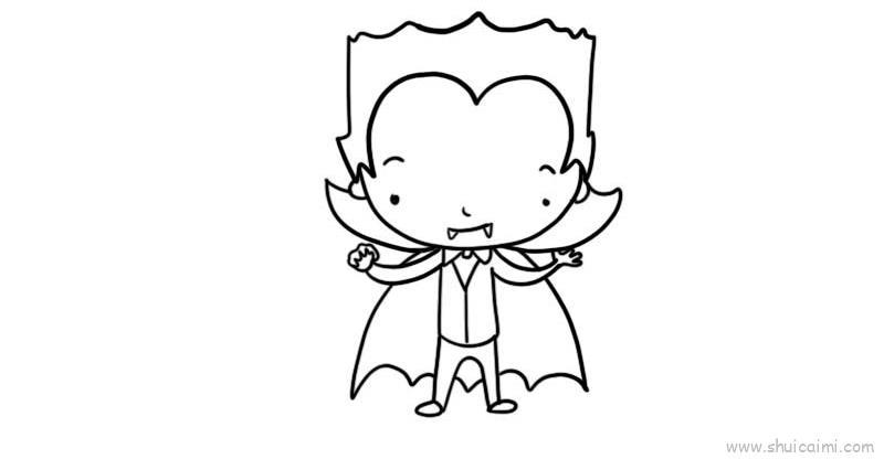 吸血鬼儿童画怎么画 吸血鬼简笔画顺序