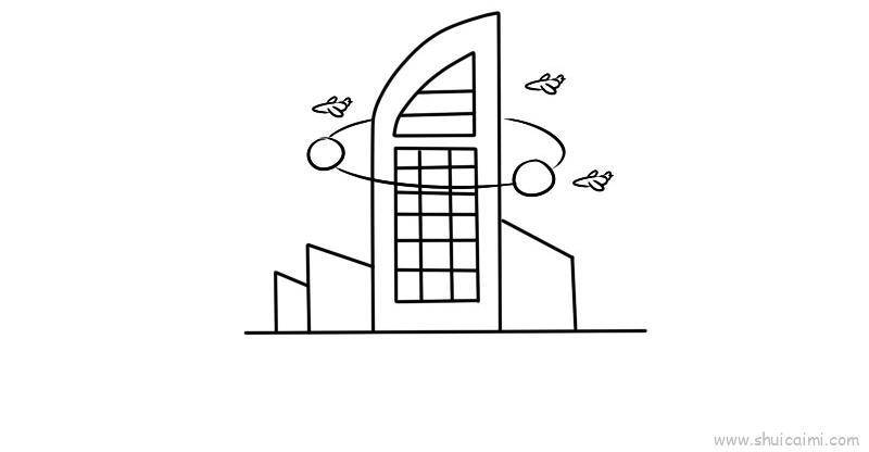 未来建筑儿童画怎么画 未来建筑简笔画好看