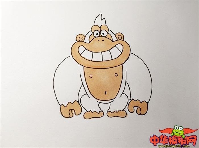 大猩猩怎么画 大猩猩简笔画简单好看带颜色