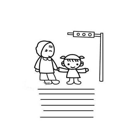过马路简笔画图片大全 过马路简笔画图片大全彩色