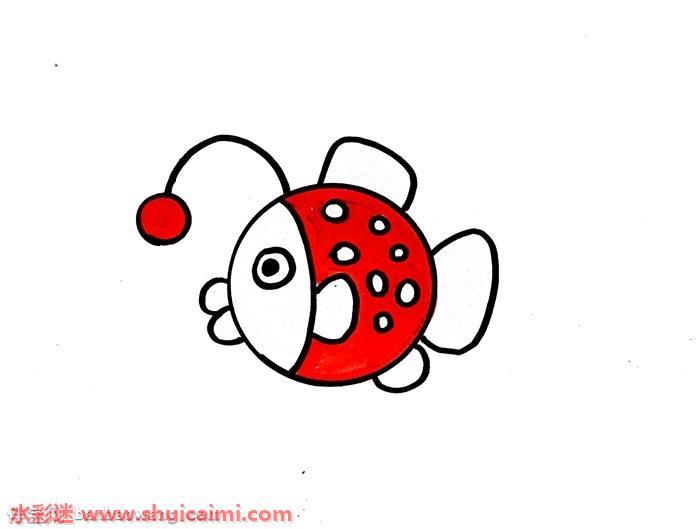 灯笼鱼怎么画 灯笼鱼简笔画彩色