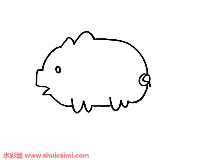 用3个w和一个Q画猪怎么画 猪简笔画简单好看彩色
