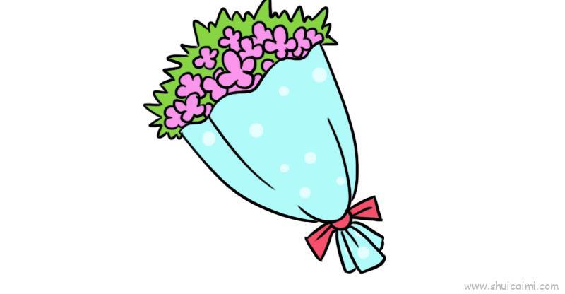 感恩节一束花儿童画怎么画 感恩节一束花简笔画好看