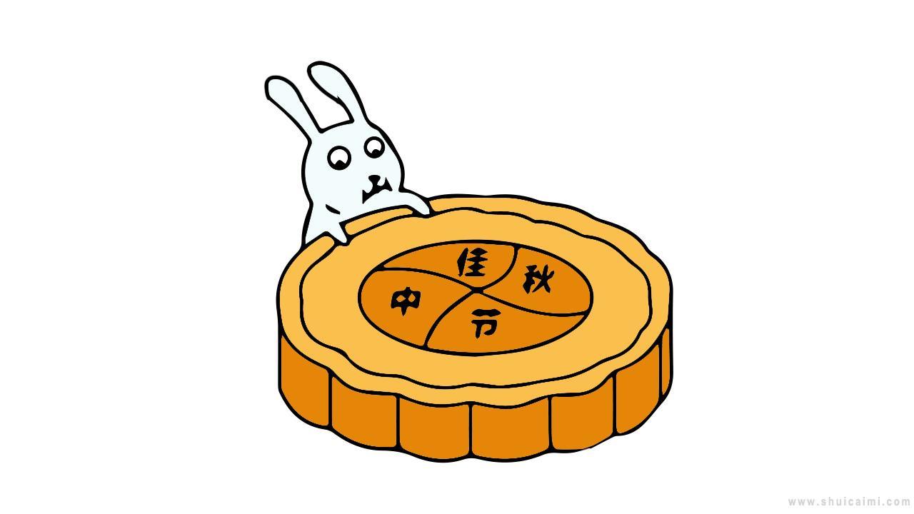 兔子抱月饼简笔画怎么画 兔子抱月饼简笔画画法