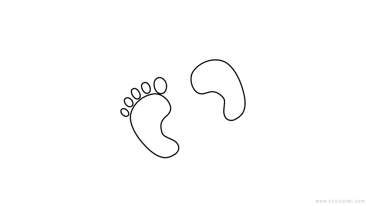 小脚印简笔画怎么画 小脚印简笔画好看