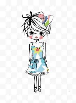 可爱简笔画手绘女孩 可爱简笔画手绘女孩丸子头