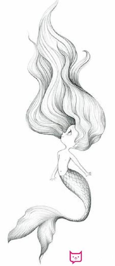 简笔画美人鱼 简笔画美人鱼儿童画