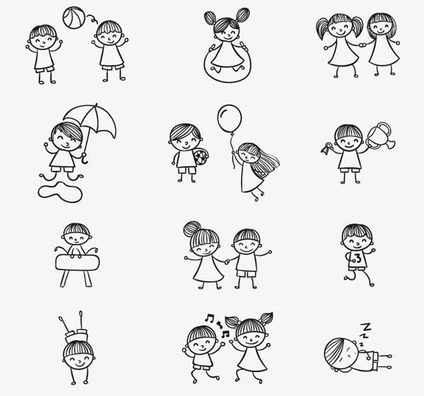 跳绳简笔画 跳绳简笔画男孩卡通
