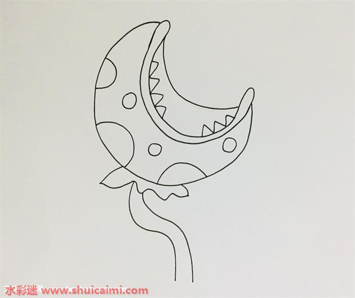 食人花怎么画 食人花简笔画图片带颜色