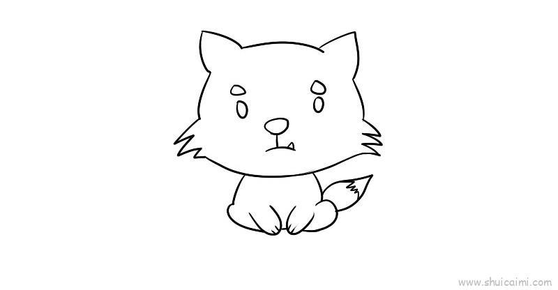 小狼狗儿童画怎么画 小狼狗简笔画画法