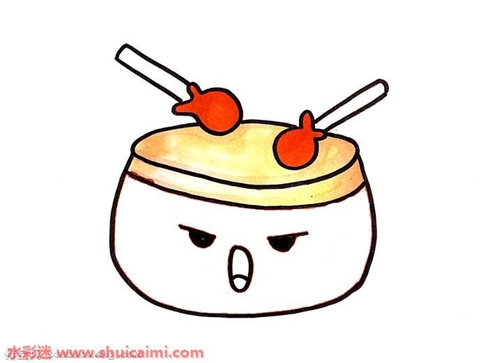 中国鼓怎么画 中国鼓简笔画简单彩色