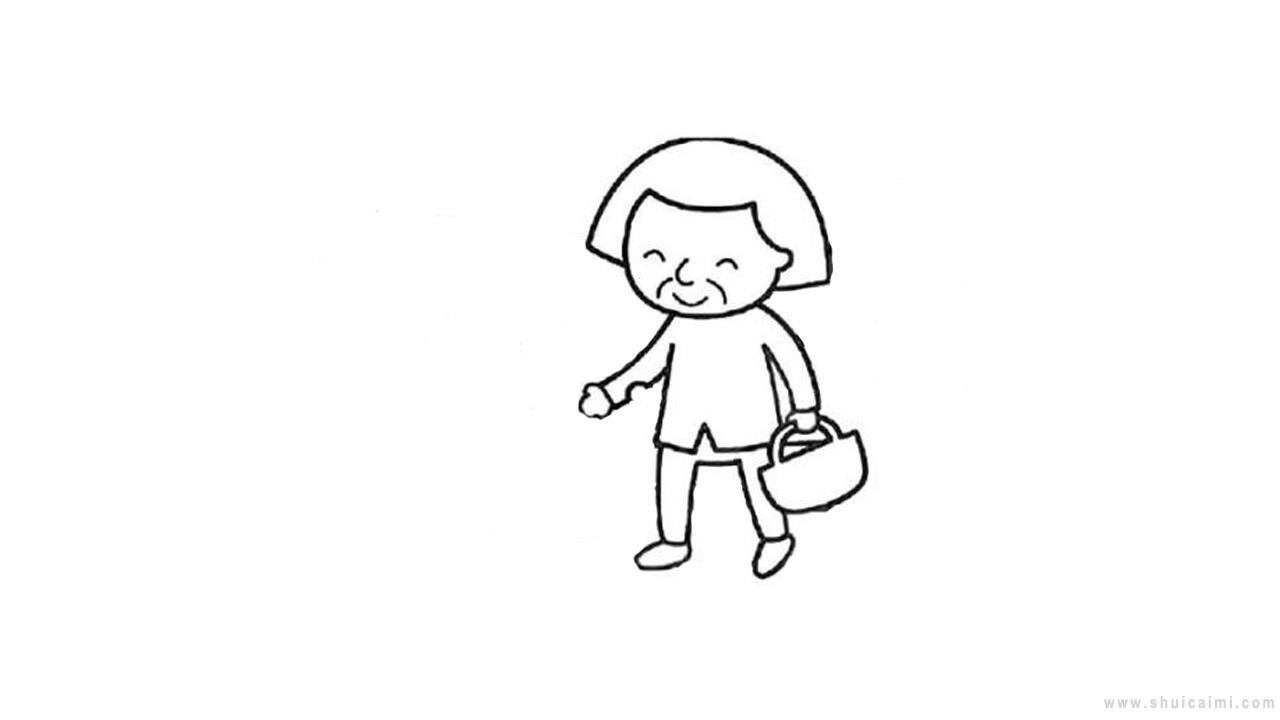 扶老人过马路简笔画怎么画 扶老人过马路简笔画简单又好看