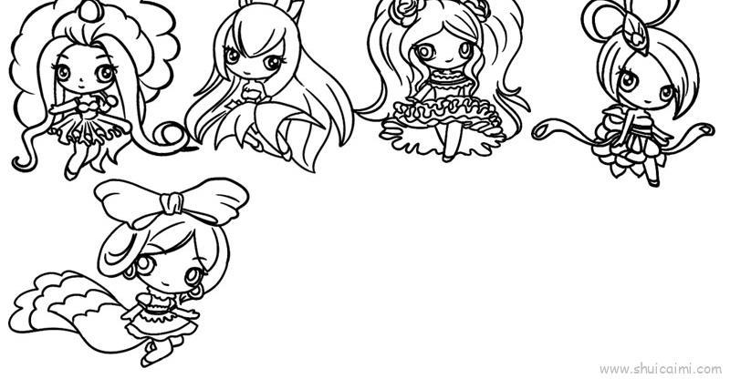 叶罗丽仙子卡通简笔画绘画步骤教学