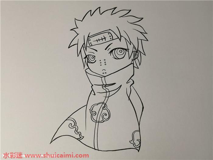 天道佩恩怎么画 天道佩恩简笔画步骤图