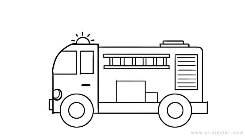 消防车简笔画怎么画 消防车简笔画好看