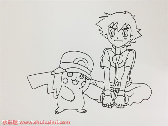 小智和皮卡丘怎么画 小智和皮卡丘简笔画简单又漂亮
