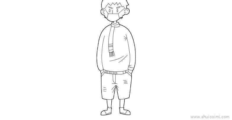 戴口罩人物儿童画怎么画 戴口罩人物简笔画步骤