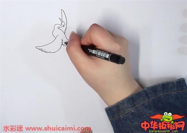 一行白鹭怎么画 一行白鹭简笔画步骤图