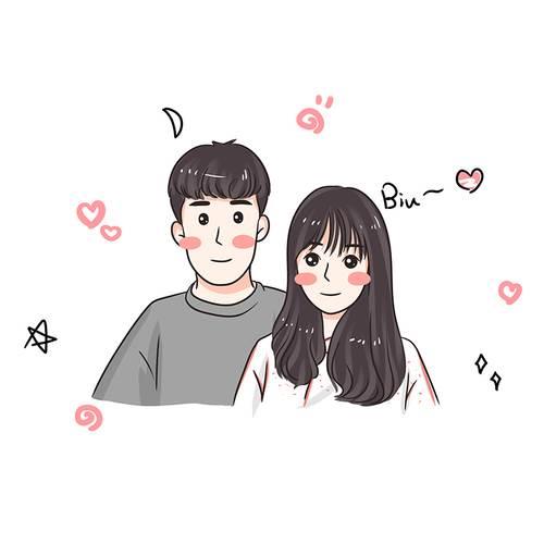 情侣简笔画一男一女 情侣简笔画一男一女可爱