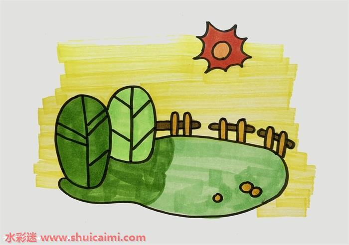 春天景色怎么画 春天景色简笔画画法