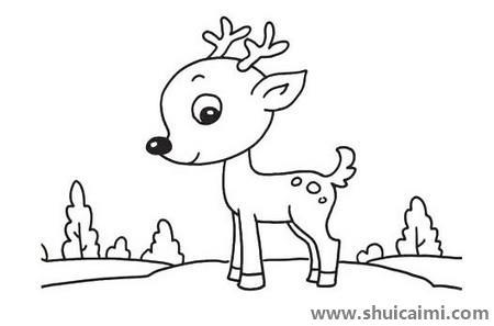 梅花鹿儿童简笔画