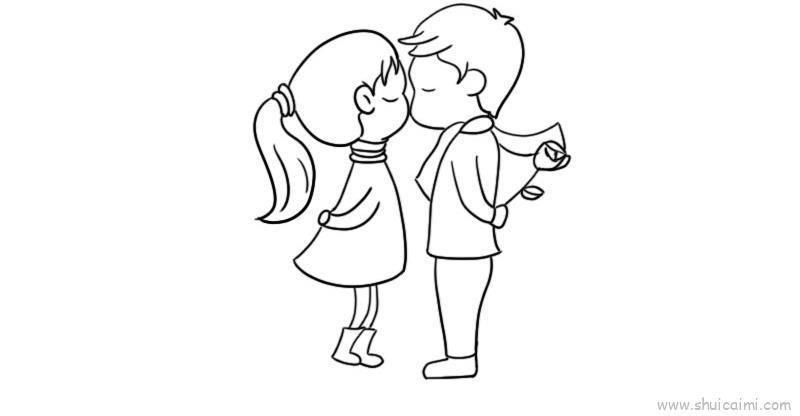 情人节小情侣儿童画怎么画 情人节小情侣简笔画顺序