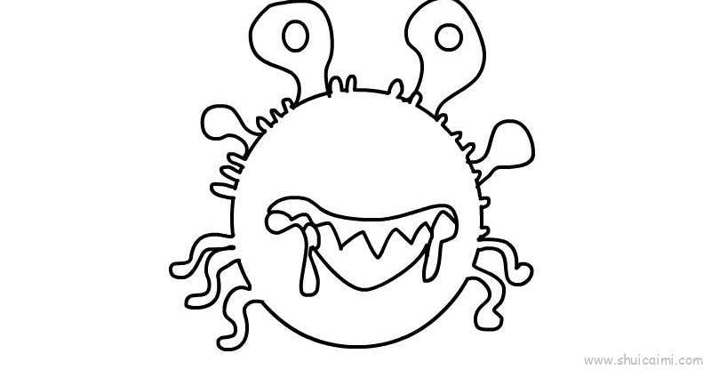 新型冠状病毒儿童画怎么画 新型冠状病毒简笔画画法