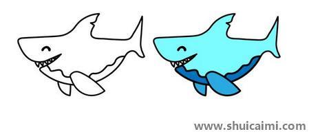 海洋动物彩色儿童简笔画图片大全
