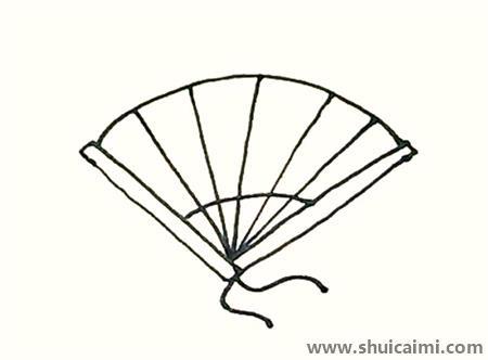 折扇彩色儿童简笔画