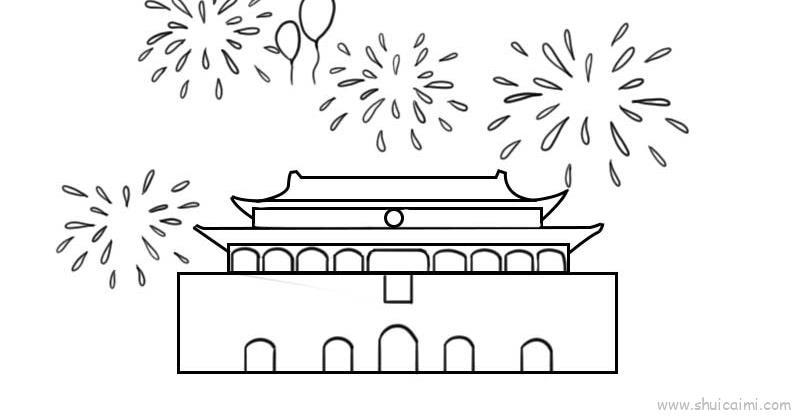 天安门儿童画怎么画 天安门简笔画图片