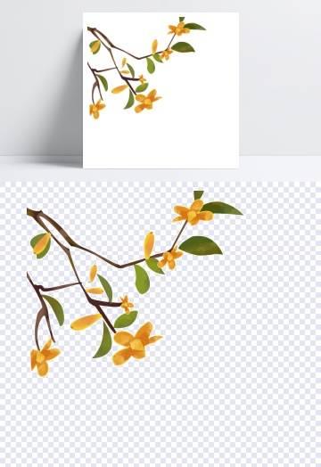 桂花树 简笔画 桂花树简笔画彩色