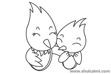 可爱的啄木鸟简笔画步骤教程