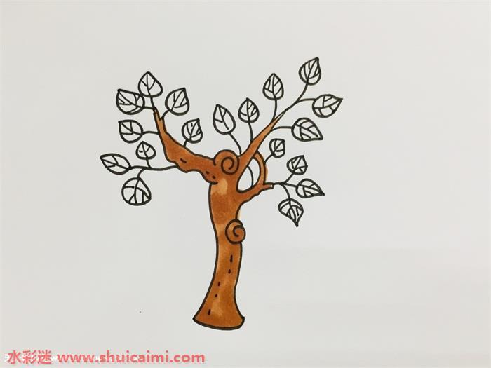 桑树怎么画 桑树简笔画图片大全带颜色