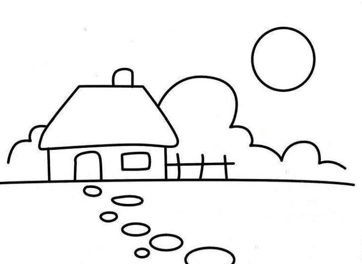 风景画简笔画 风景画简笔画带颜色