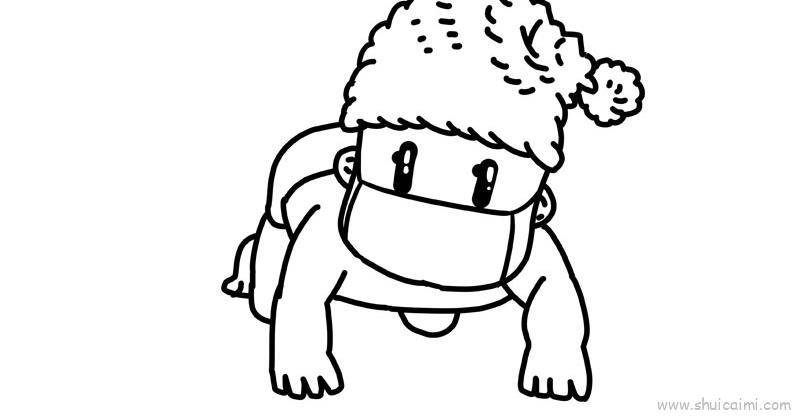 小孩戴口罩儿童画怎么画 小孩戴口罩简笔画图片