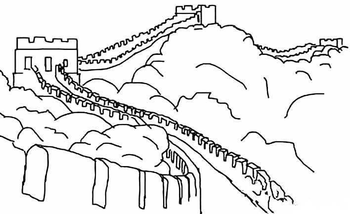 长城的简笔画 长城的简笔画带颜色